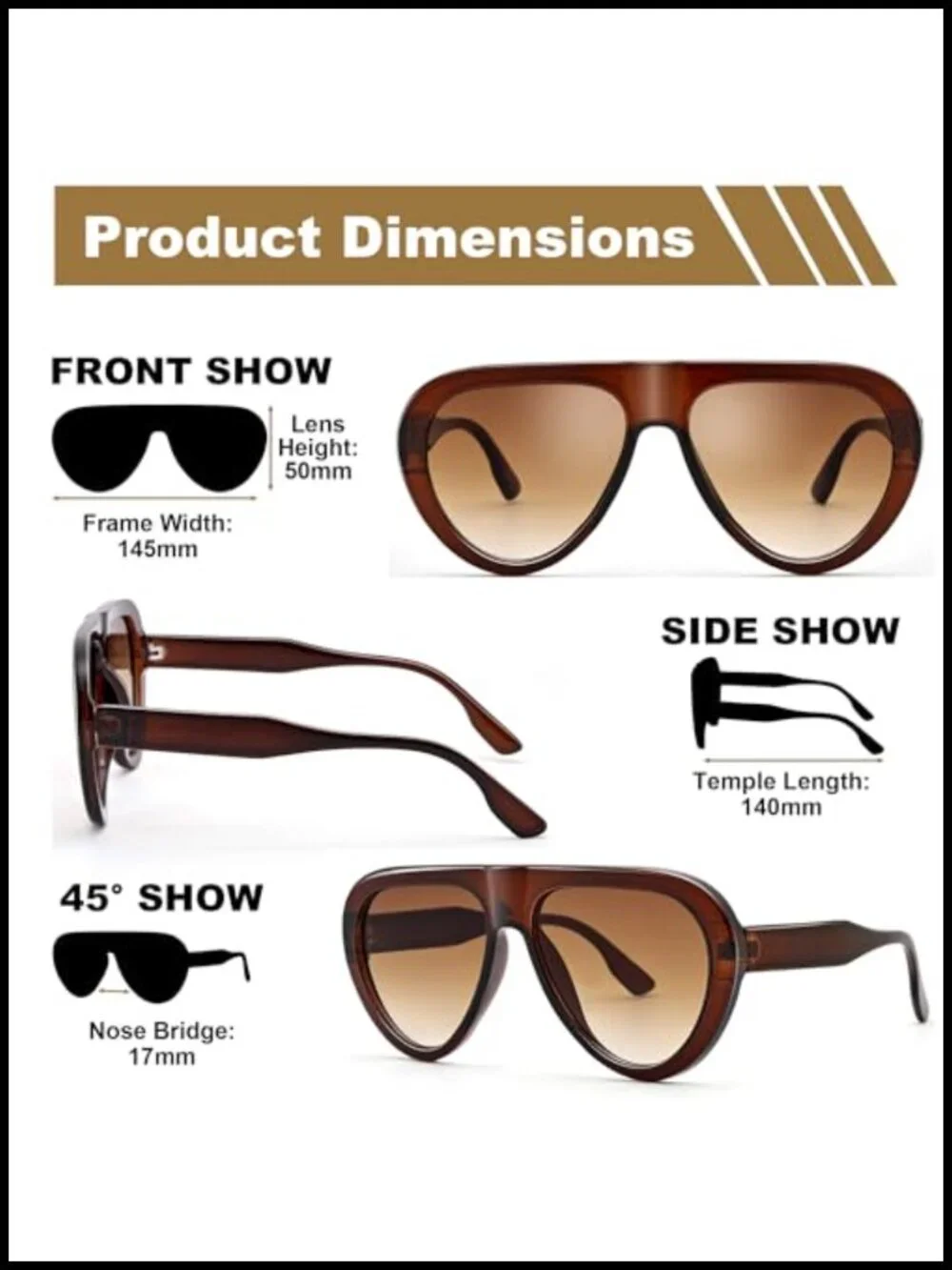 Retro Oversized Aviator Sunglasses with UV Protection